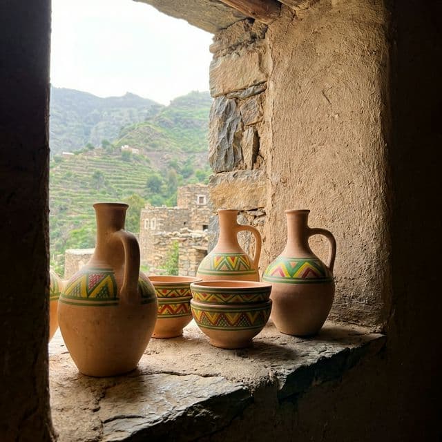 فخار عسيري ملون